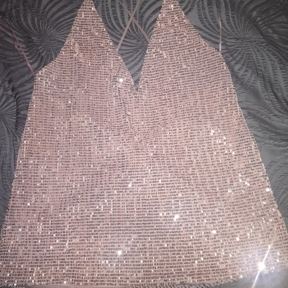 Express Rose Gold Halter Top